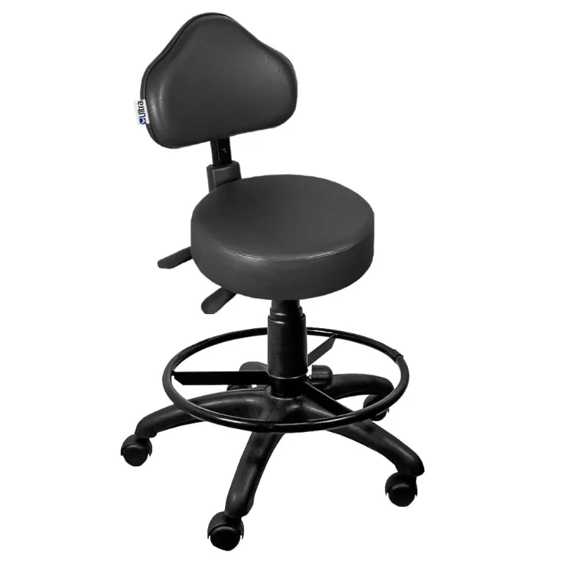 Cadeira Mocho Preto Ergonômico Com Aro - ultra Móveis
