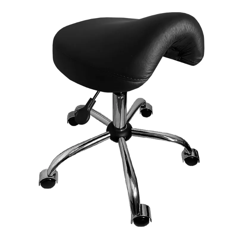 Cadeira Mocho Banqueta Sela Preto Base Cromada - ultra Móveis