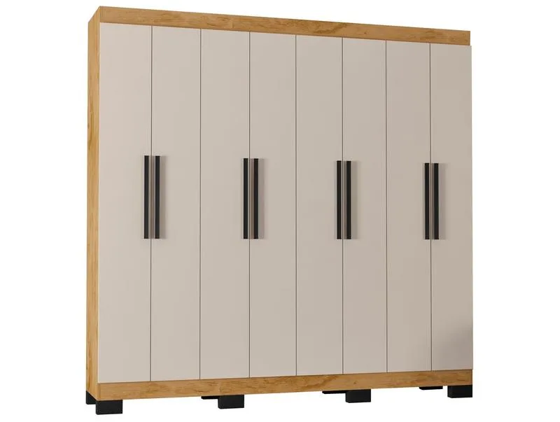 Guarda-Roupa Casal Araplac Arouca B2348-96 MDP 8 Portas 4 Gavetas Off-white Fosco - Araplac