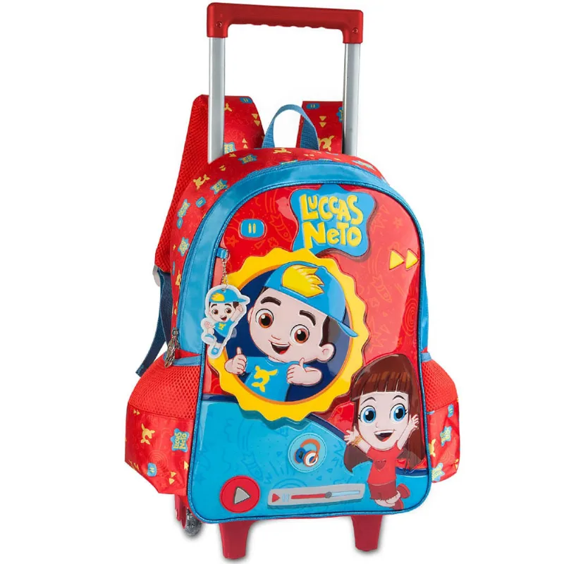 Mochila Infantil com Rodas - 43x32 Cm - Nº 16 - Oficial - Luccas Neto com Sons - Clio Style