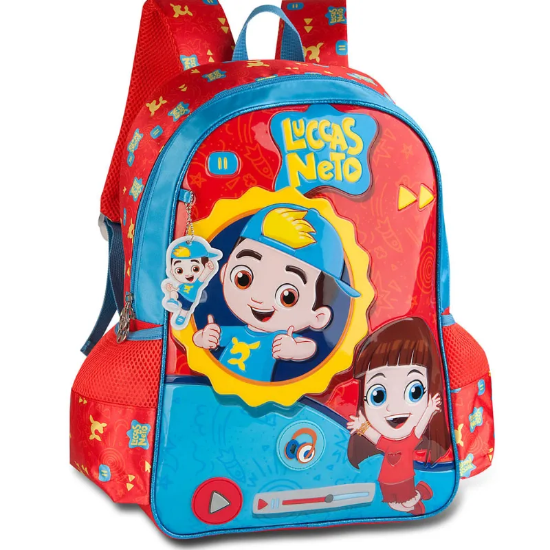 Mochila Infantil - 42x30 Cm - Nº 16 - Oficial - Luccas Neto com Sons - Clio Style