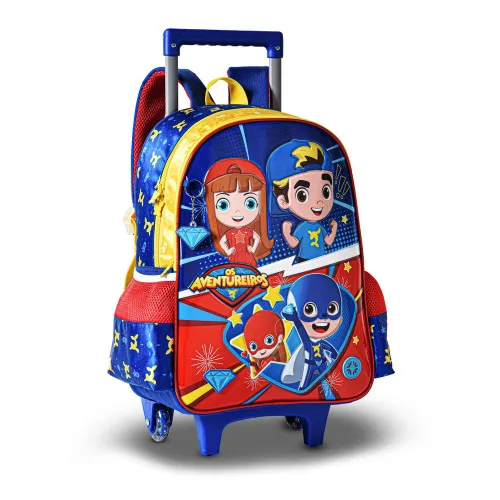 MOCHILA COM CARRINHO OS AVENTUREIROS LUCCAS E GI NETO UP IMPORTAÇÃO
