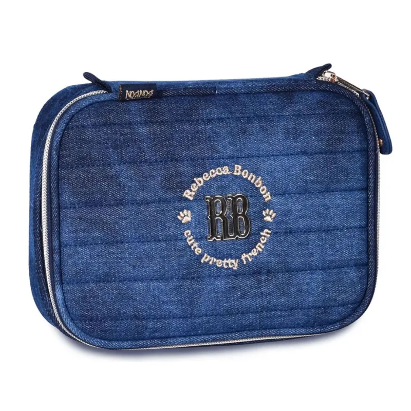ESTOJO SIMPLES REBECCA BONBON JEANS RB24062 RB24064 - Clio - Livros E Papelaria