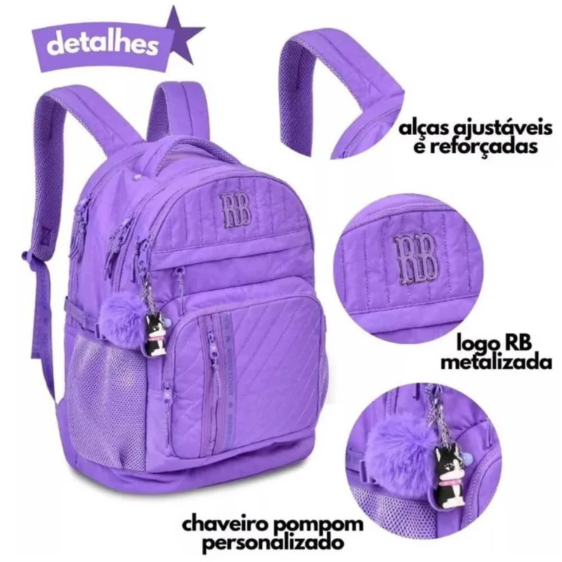 Mochila de Costas Oficial Rebecca Bonbon Lilas (RB24517) - Clio