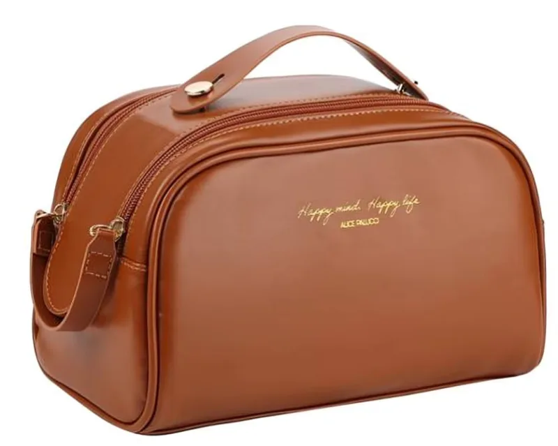 Necessaire Trapézio Dupla Alice Palucci Caramelo - LC - Presentes
