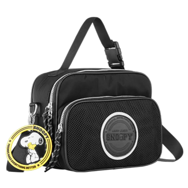 Bolsa SNOOPY Be Happy Transversal Nylon Telado SP3214 Preto - SEMAX