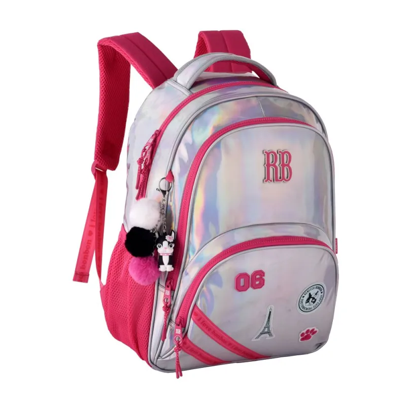 Mochila Holográfica Clio RB24689 44x33x14 cm Rebecca Bonbon com Porta Notebook - Clio - Papelaria