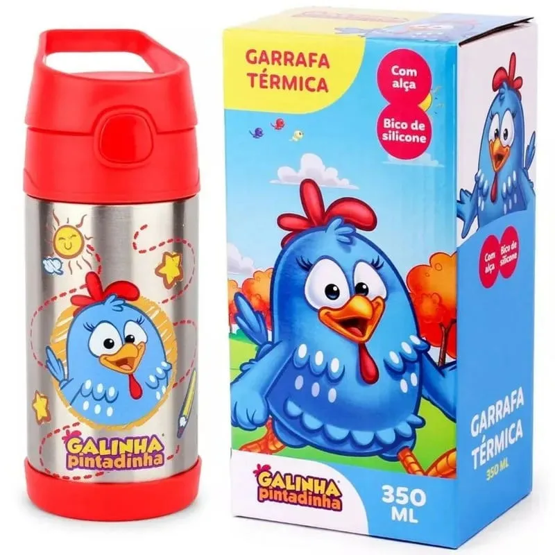 Garrafa Térmica 350ml Galinha Pintadinha - LC - Presentes