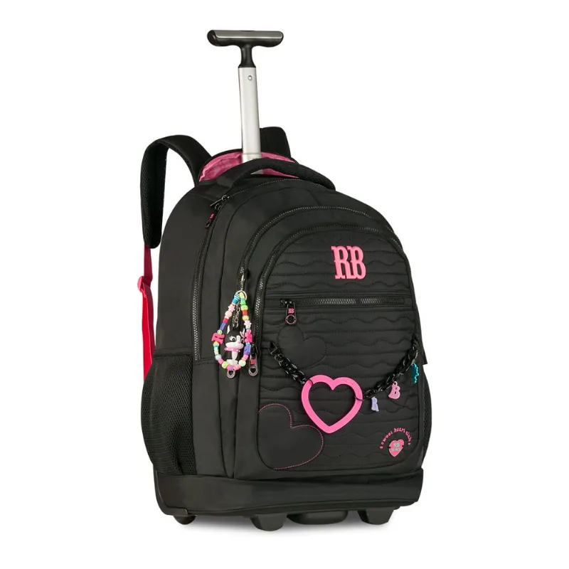 Mochila com Rodinhas Carrinho Original Rebecca Bonbon 19 RB27009 Preto
