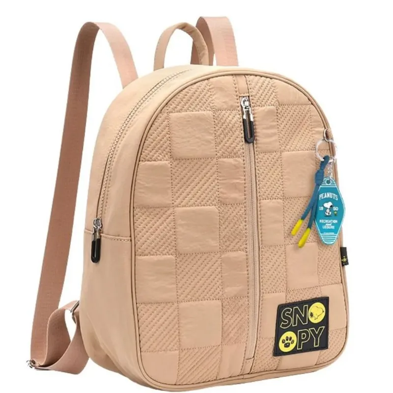 Mochila Com Alça Snoopy Bege