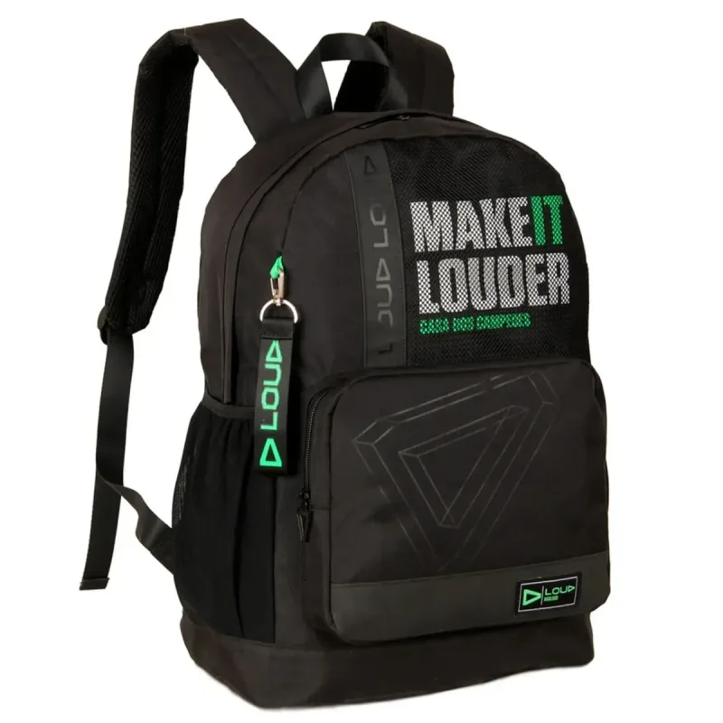 Mochila De Costas Escolar Loud Oficial Gamer Juvenil Preta com Verde - CLIO STYLE - Livros E Papelaria