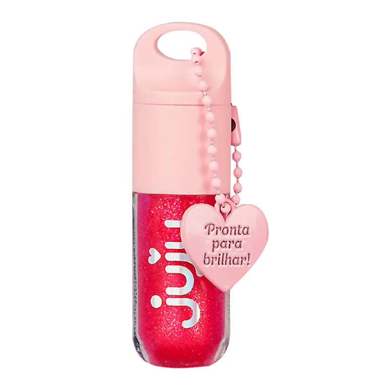 Gloss Labial com Glitter Charm Morango Brilhante Juju JJ02A 3,5ml - JUJU TEOFILO - Mundo Infantil