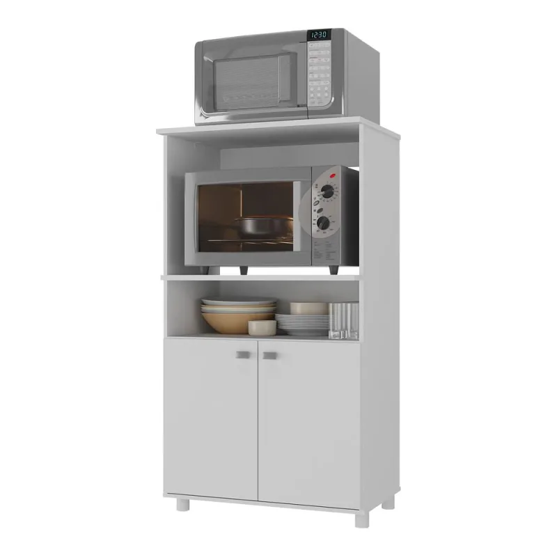 Armário Multimóveis Multiuso para Forno e Microondas Branco REF.6148G - Multimóveis - Móveis