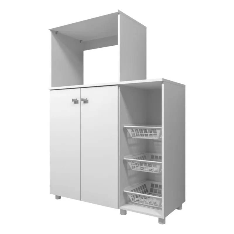 Balcão para Forno e Microondas Branco Premium Multimóveis - Não Informado - Móveis