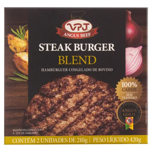 HAMBÚRGUER DE CARNE BOVINA STEAK BLEND VPJ CAIXA 420G 2 UNIDADES - VPJ