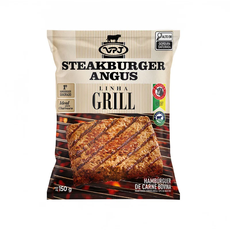 Hambúrguer Bovino Quadrado VPJ Angus 150g