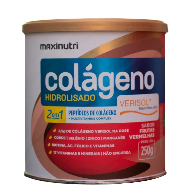 Colágeno Hidrolisado Verisol 250gr Frutas Vermelhas - Maxinutri