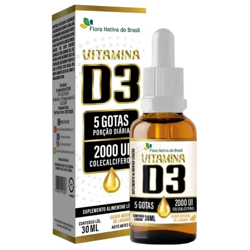 Suplemento Alimentar Vitamina D3 2000UI 30ml Flora Nativa do Brasil