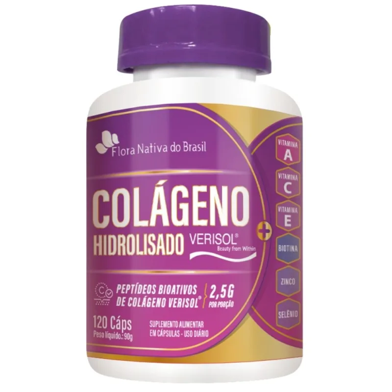 Flora Nativa - Colágeno Verisol com Vitaminas e Minerais - 120 Cápsulas - Flora Nativa
