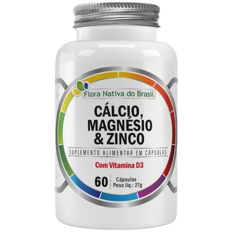 Cálcio, Magnésio, Zinco e Vit D3 60 Cápsulas - Flora Nativa - Flora Nativa
