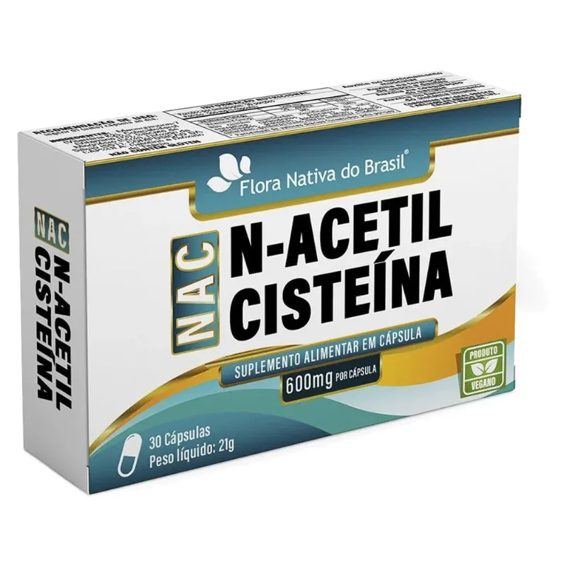 Suplemento Alimentar N-Acetilcisteína 600mg 30 Cápsulas Flora Nativa do Brasil