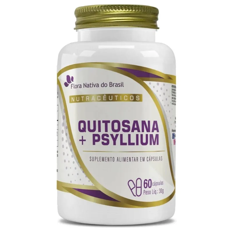 Suplemento Alimentar Quitosana + Psyllium 500mg 60 Cápsulas Flora Nativa do Brasil