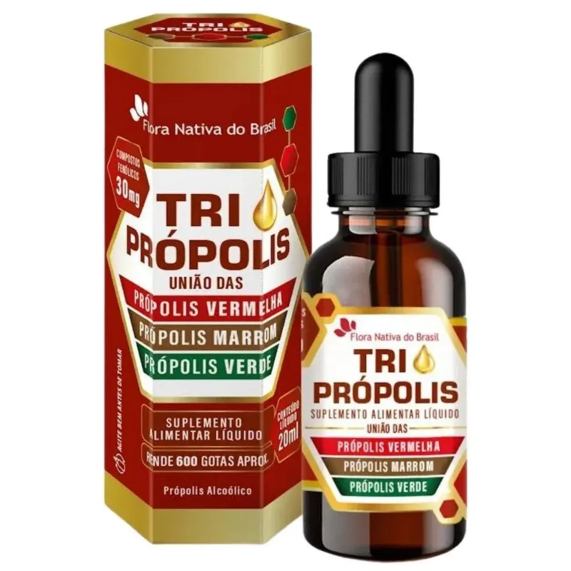 Tri Própolis Verde Vermelha e Marrom 20ml Flora Nativa do Brasil