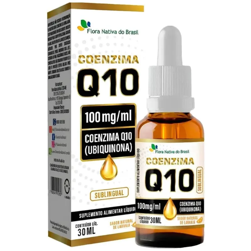 Suplemento Alimentar Coenzima Q10 100mg/ml Sabor Laranja 30ml Flora Nativa do Brasil