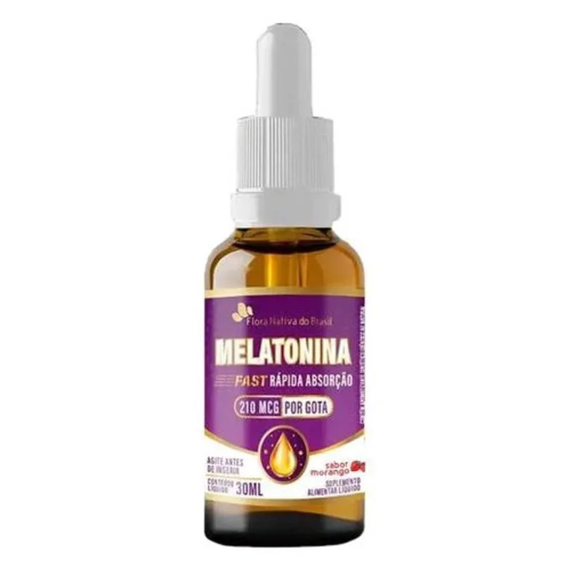 Melatonina Gotas 210mcg 30ml Sabor Morango Flora Nativa do Brasil
