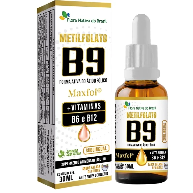 Metilfolato Maxfol - Vitaminas B9, B6, B12 - 30ml - Flora Nativa - Flora Nativa