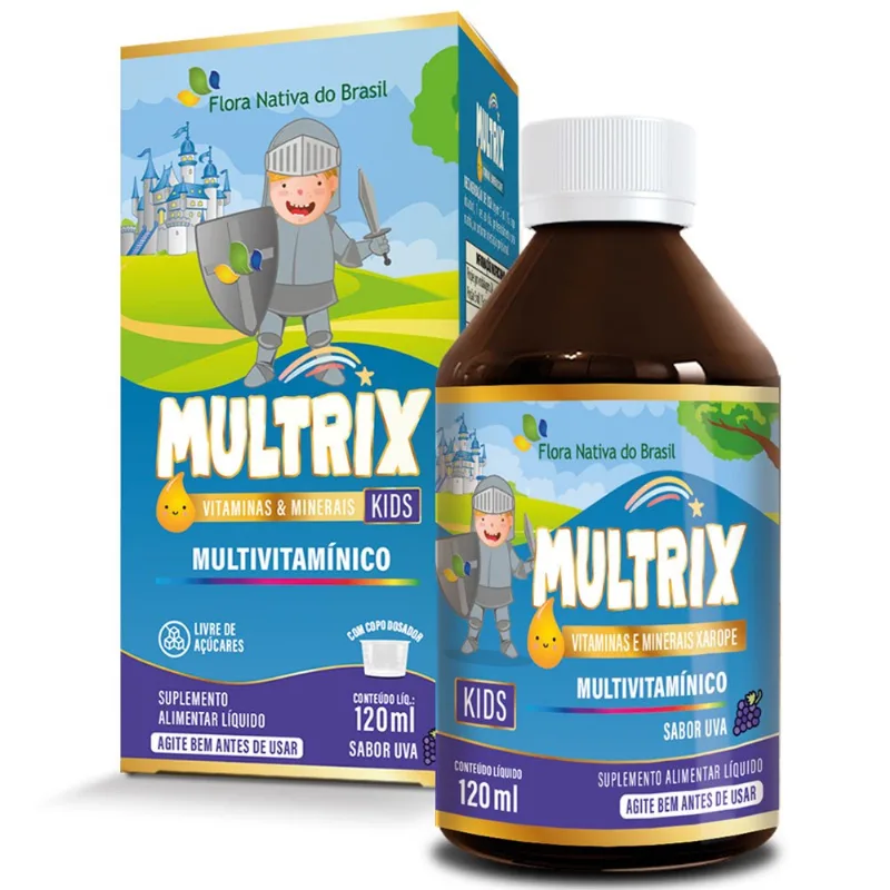 Suplemento Alimentar Multivitamínico Multrix Kids Sabor Uva 120ml Flora Nativa