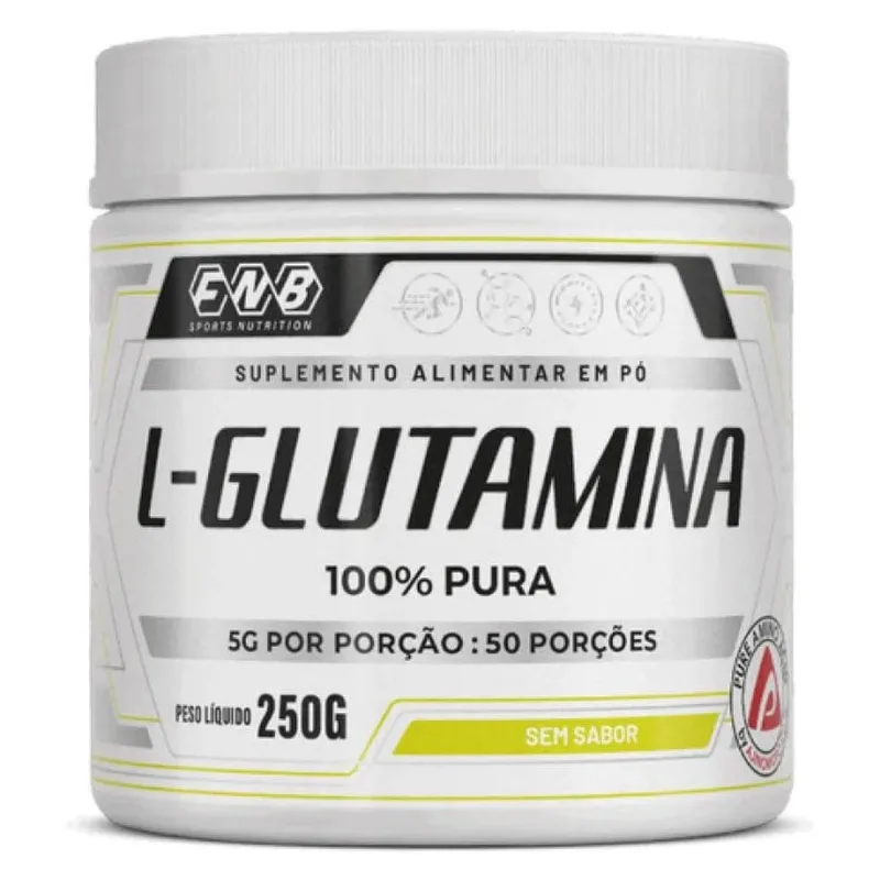 L-Glutamina Pura 250g Suplemento Alimentar Sem Sabor FNB Sports Nutrition