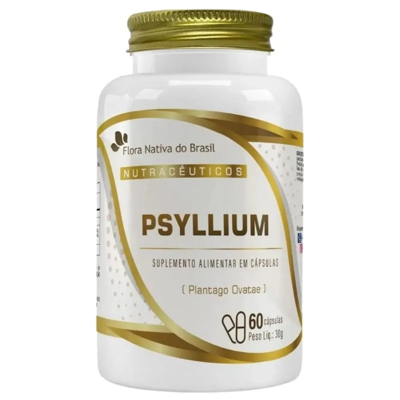 Psyllium 500mg 60 Cápsulas Suplemento Alimentar Flora Nativa do Brasil