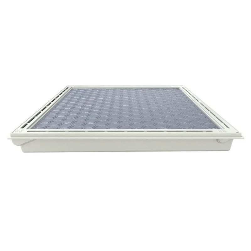 Tampa Casa Maquina Piscina TCM120120BESPM com Rebaixo Gaveta 120x120cm Bege