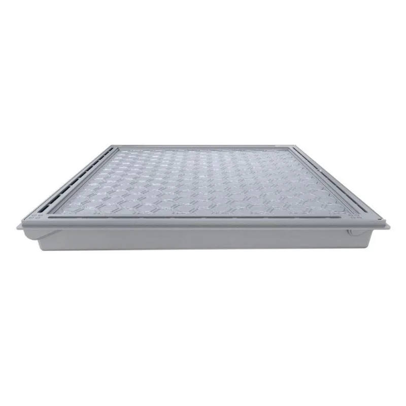 Tampa Casa de Maquina de Piscina TCM9595CSPM com Rebaixo para Piso Sistema Gaveta Cinza