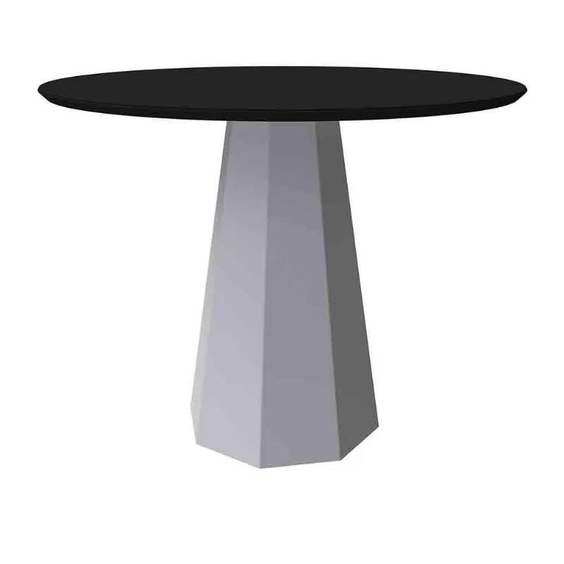 Mesa Isis 100X100Cm - Off White/Preto