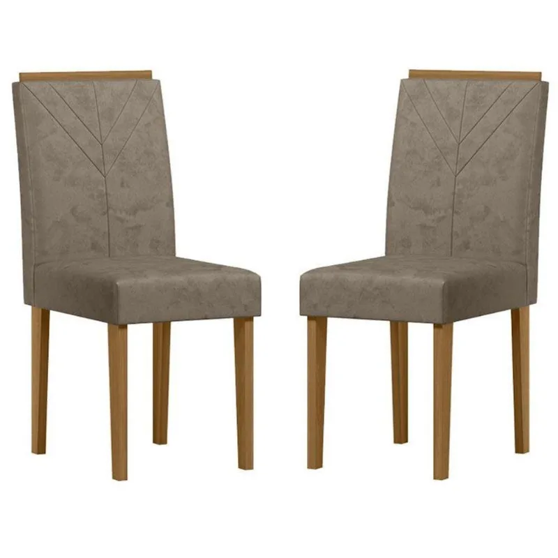 Cadeira Para Mesa De Jantar Amanda Kit 2 Peças Ype Camursa Marrom - New Ceval
