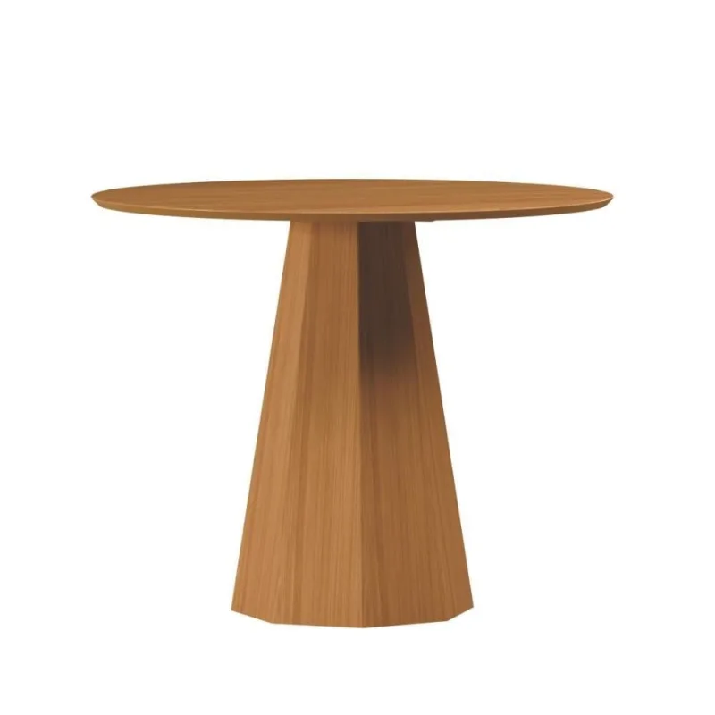 Mesa De Jantar Redonda Com Tampo Em Mdf Isis Ypê 100cm - OUTRAS - Cama, Mesa E Banho