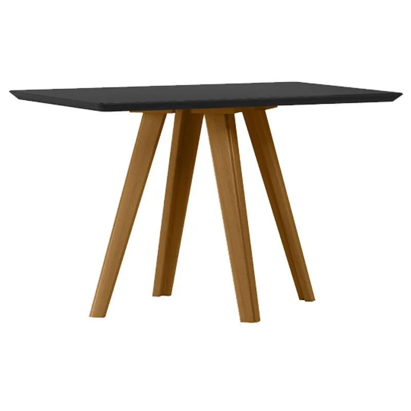 Mesa de Jantar 120x80 cm Mariah com Vidro Ype Preto – New Ceval - Não Disponível - Móveis