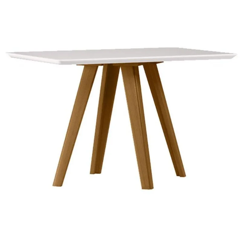 Mesa De Jantar 120x80 Cm Mariah Com Vidro Ype Off White - New Ceval