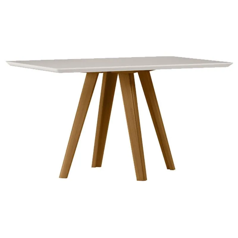 Mesa de Jantar 135x90 cm Mariah com Vidro Ype Off White – New Ceval - Não Disponível - Móveis