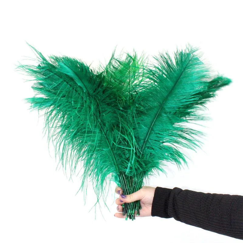 Pluma De Avestruz Decoração Arranjo-051 - Verde Bandeira - Não Informado - Decoração