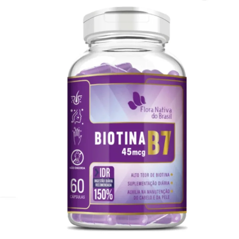 KIT 3X Biotina (Vitamina B7) 60 cápsulas - Flora Nativa - Flora Nativa