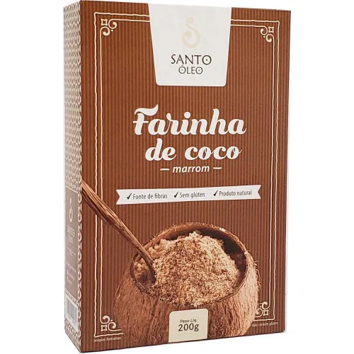 FARINHA COCO SANTO ÓLEO 200G MARROM - SANTO OLEO