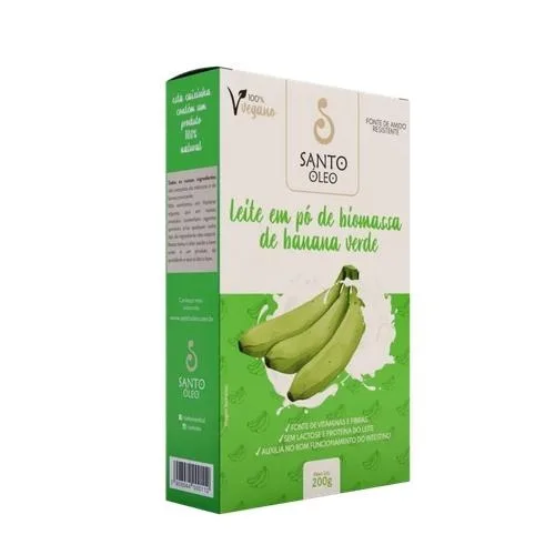 LEITE EM PÓ DE BIOMASSA DE BANANA VERDE SANTO ÓLEO 200G - SANTO OLEO