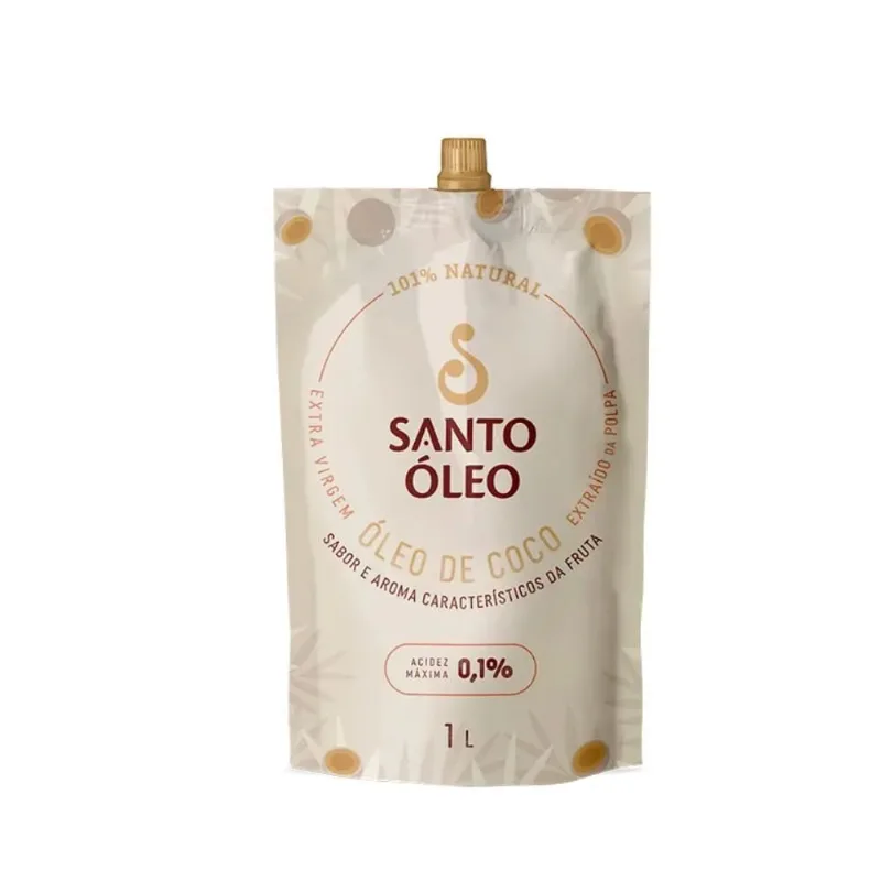 Oleo de Coco Extra Virgem Santo Oleo Polpa Natural Forte Pouch 400ml