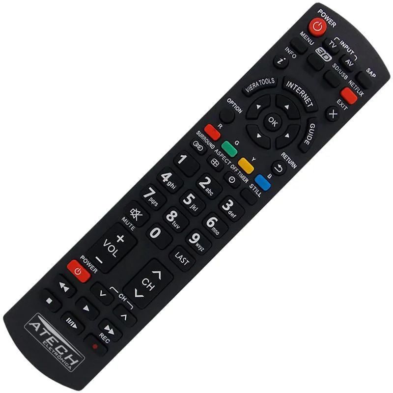 Controle Remoto Tv Panasonic Com Netflix / 3D / Internet - Não Disponível - áudio E Vídeo