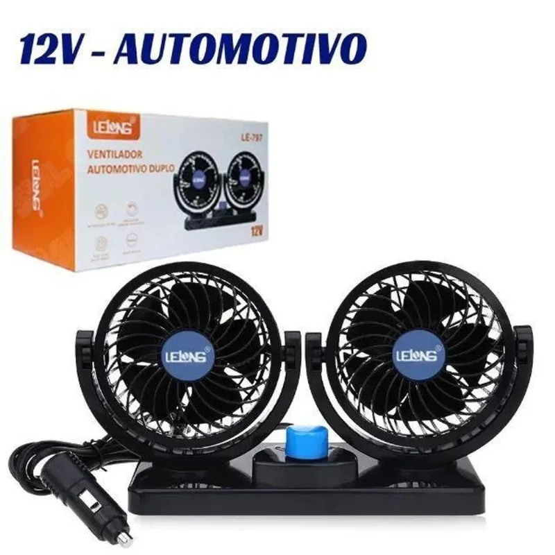 Ventilador De Carro 360 Graus Resfriamento Automotivo 12v