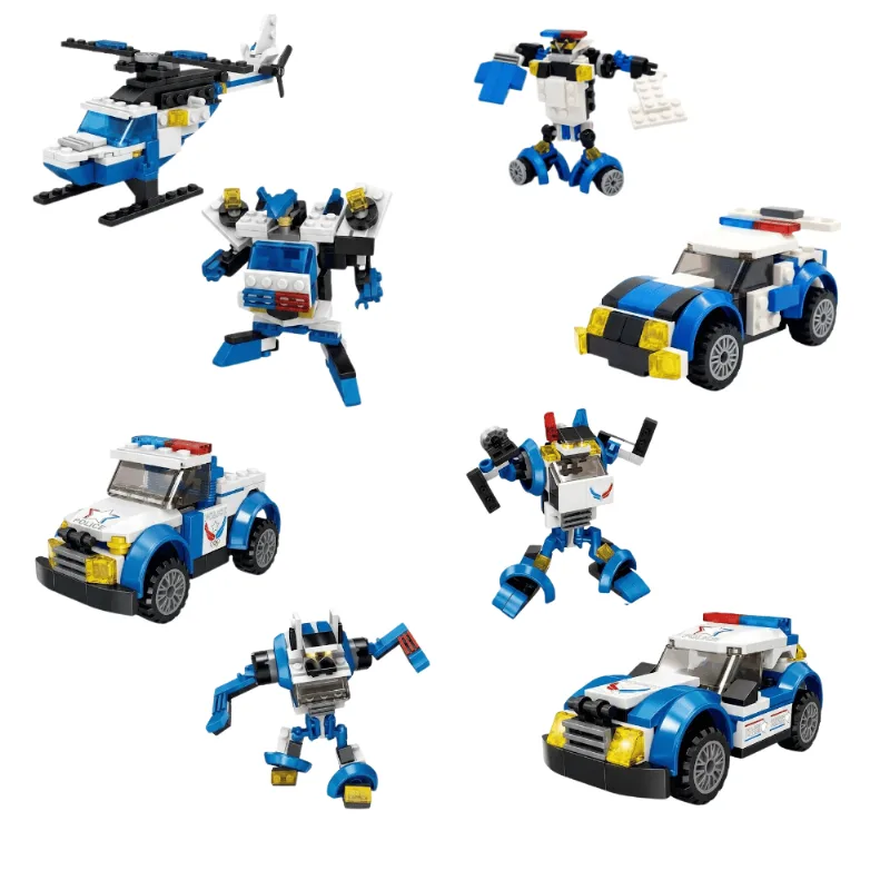 Blocos de Montar Super Carros Polícia - Modleos Sortidos - Golden Rio Toys UNICA