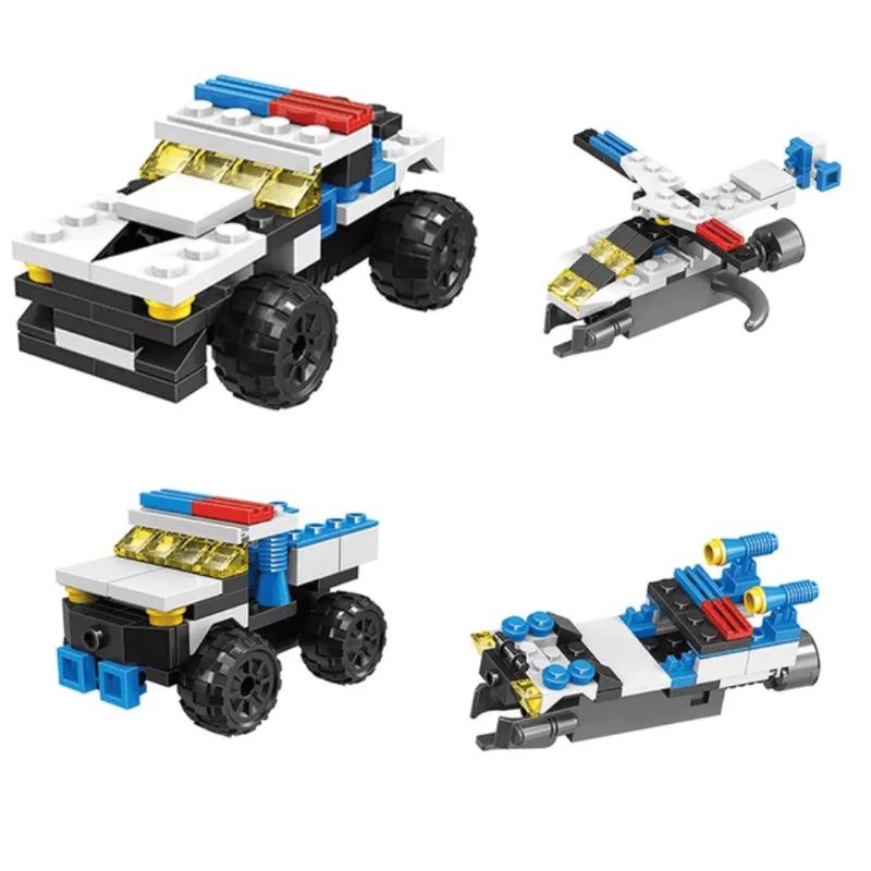 Blocos de Montar Super Carros Polícia - Modelos Sortidos - Golden Rio Toys
